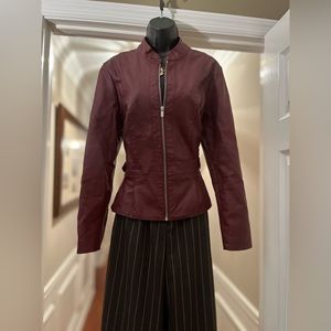 Burgundy leather jacket